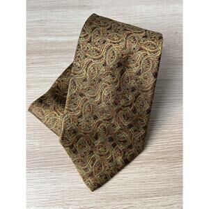 Robert Talbott Best Of Class Gold and Brown Floral Designer Silk Tie